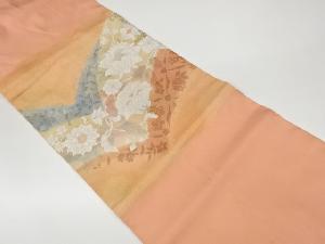 リサイクル　花々模様織出し名古屋帯